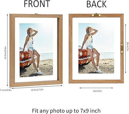 Vista 39 de Trwcrt Juego de 4 portarretratos flotantes de 5 x 7 pulgadas, marco de fotos de doble cristal para fotos de hasta 7 x 9 pulgadas para colgar