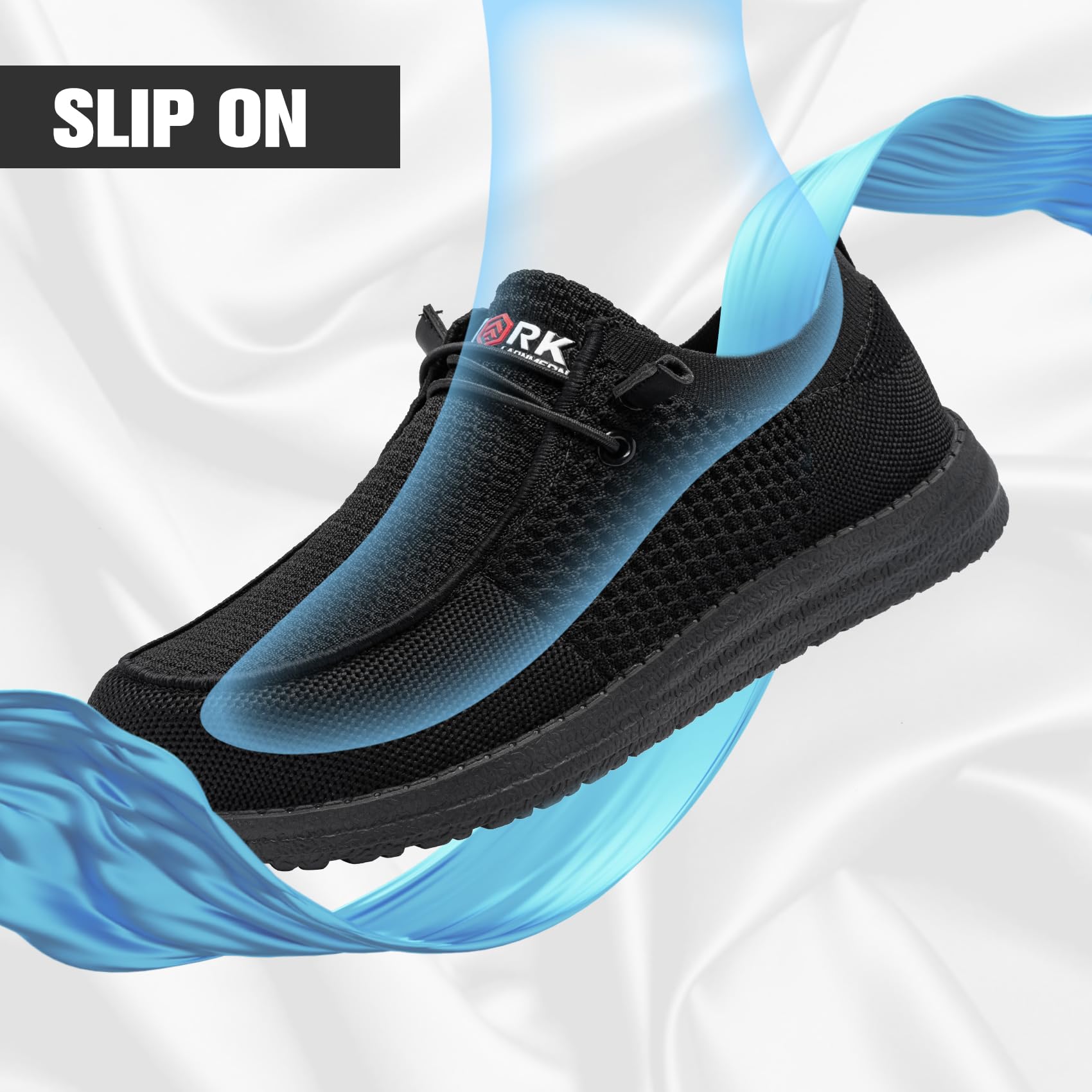 LARNMERN Scarpe Antinfortunistiche Uomo Leggere Comodo Scarpe Antinfortunistica Punta in Acciaio Scarpe da Lavoro Slip On Traspiranti