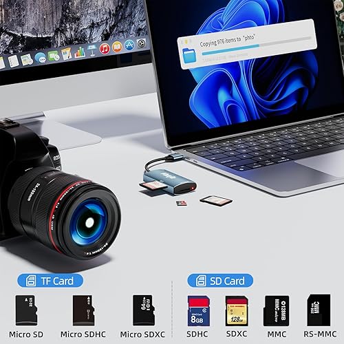 Miniatura 4 de Lector de tarjetas SD USB, adaptador de tarjeta micro SD USB 3.0, adaptador de tarjeta SD a USB, lector de tarjetas de memoria, lector Vanja SD para