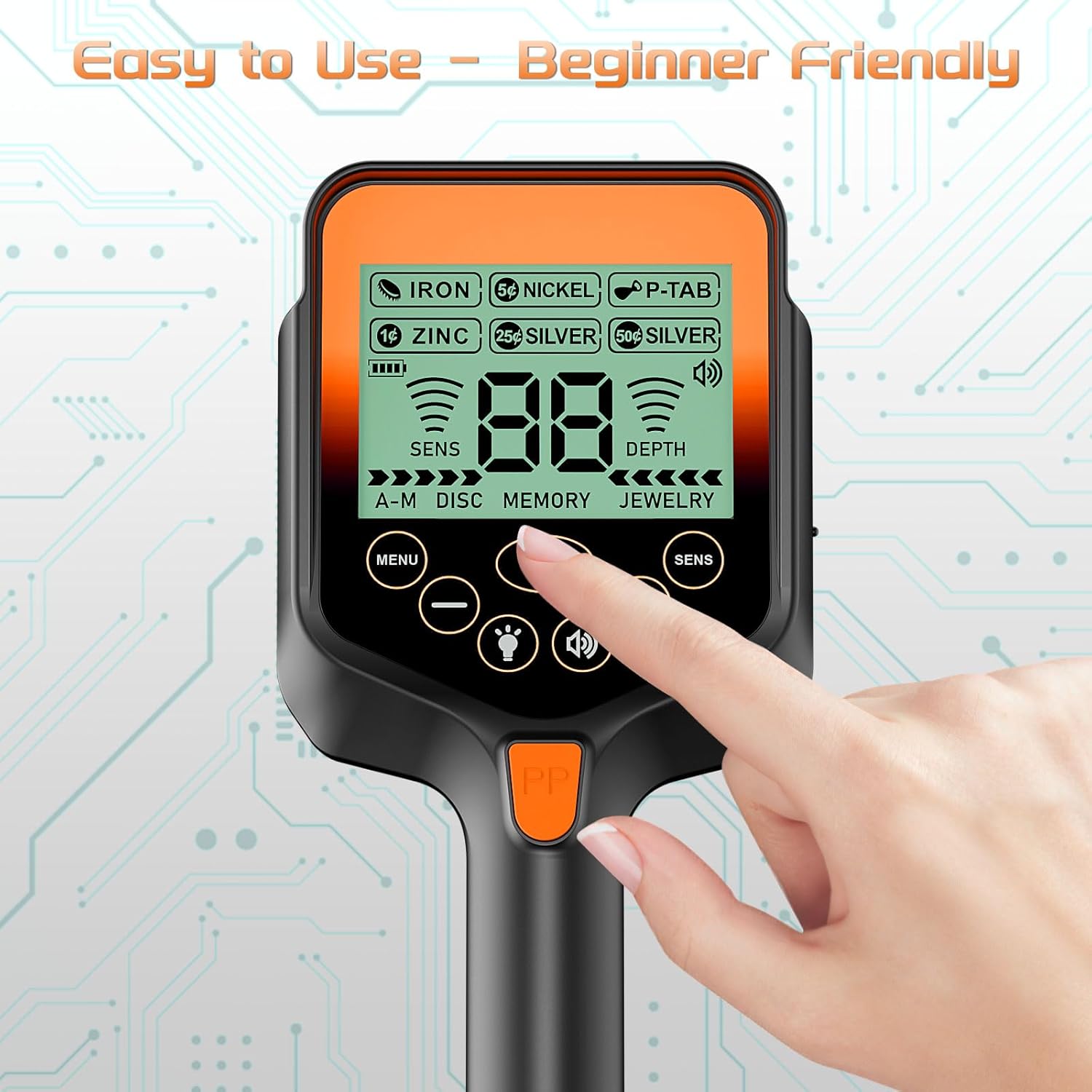 LOLARAN Kit de Détecteur de Métaux pour Adultes et Enfants, Batterie au Lithium Rechargeable, Détecteur de Métaux Professionnel avec Mode Pinpoint, Detecteur de Metaux sans Fil, Rétractable, Étanche — vue 5