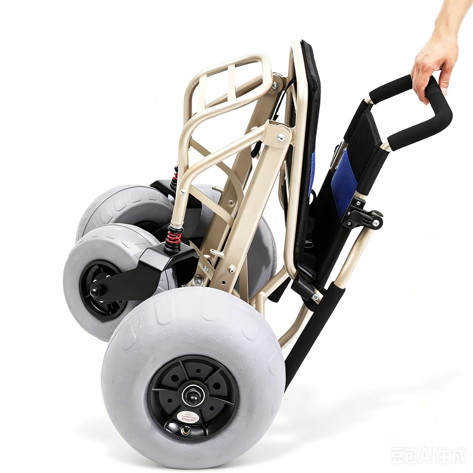 Silla De Ruedas De Playa Con Neumáticos De Globo, Silla De Ruedas Todo Terreno, Plegable, Impermeable, Para Acceso a Playa, Césped, Grava Y Agua, Transporte De Viaje Para Personas Mayores