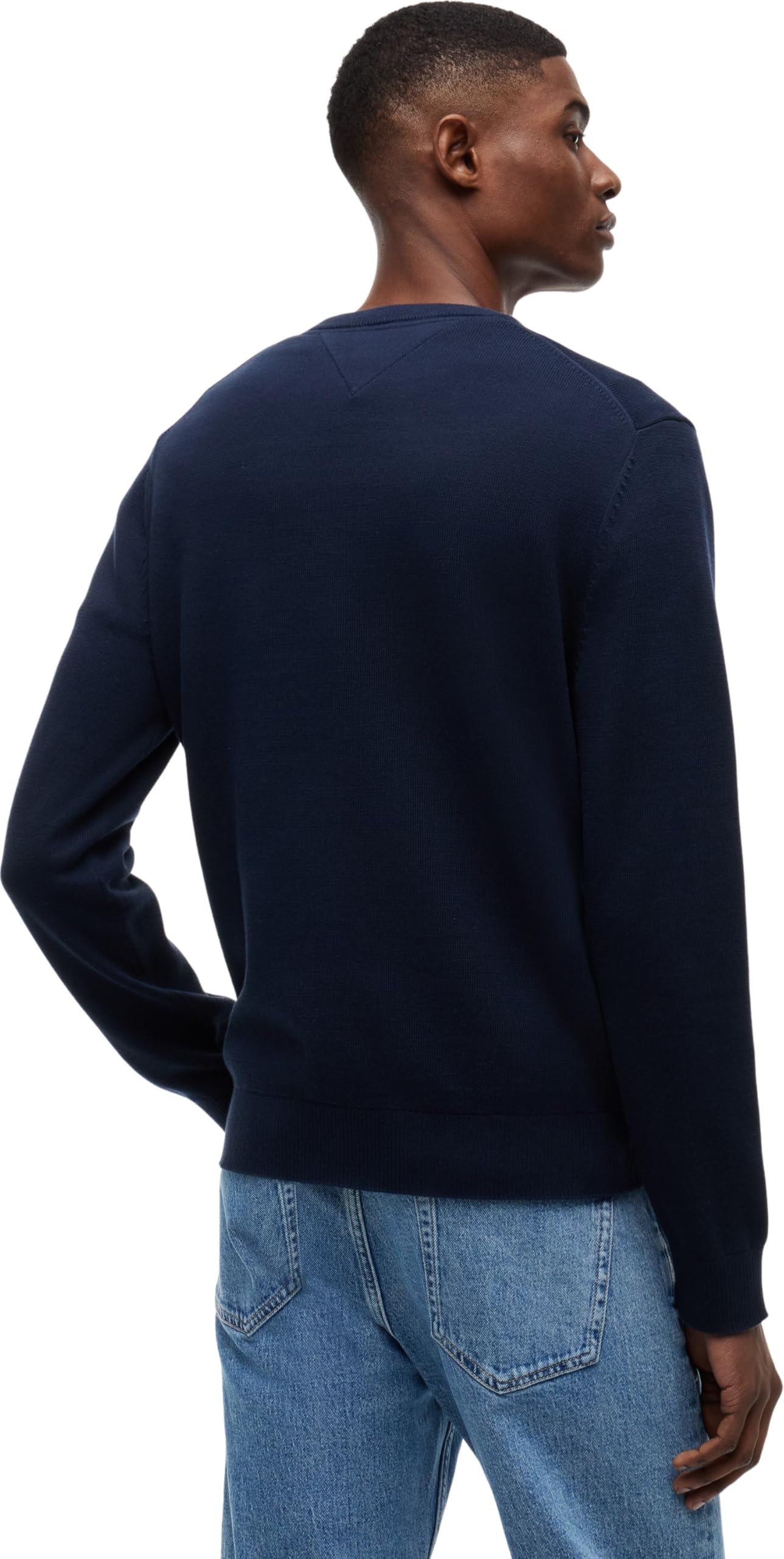Tommy Jeans Męski sweter TJM Slim Ess Light Ext DM0DM22853 Sweter, niebieski (Dark Night Navy), L