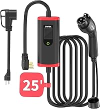 Unitek Level 2 EV Charger Electric Vehicle Charging Station 25FT Charging Cord Portable EV Charger 40A 110V-240V for J1772 Evs NEMA 4-15 NEMA 6-20 Plug Current Adjustable Reservation Charging UL