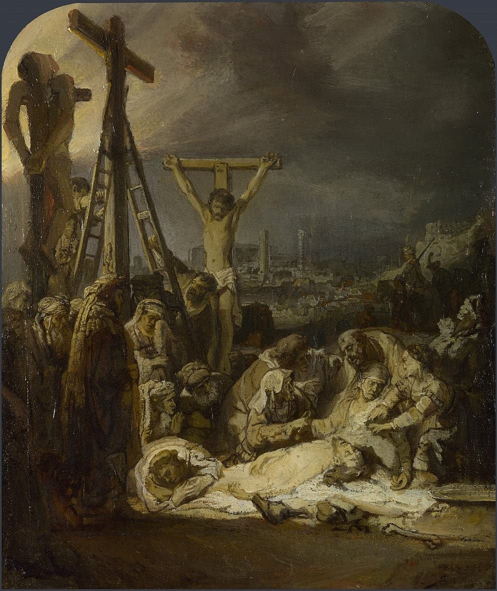 Toile Rembrandt La Lamentation sur le Christ mort 60x90cm