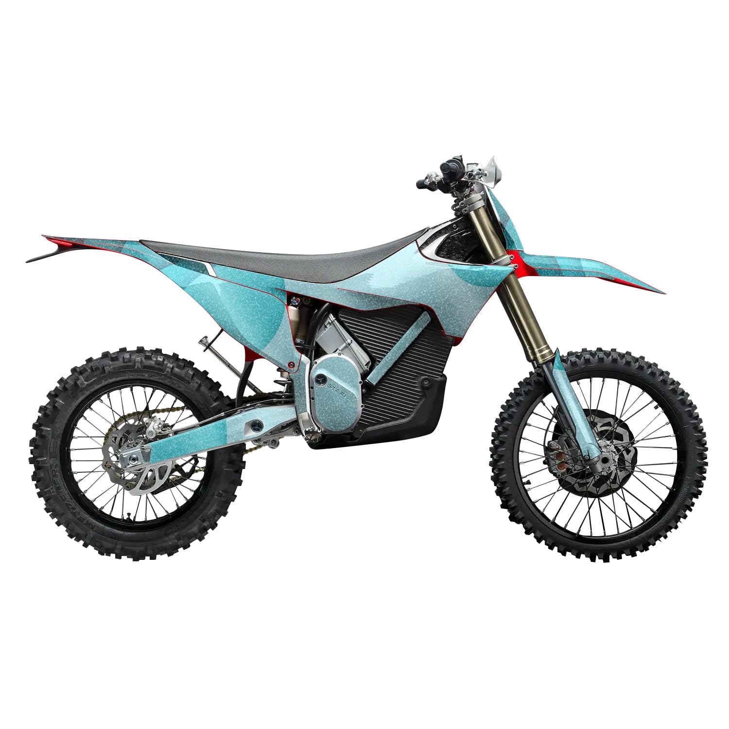 Glossy Glitter Stark Varg MX 2023-2025 Graphics Kit Wrap - Papercraft Cyan - Varg MX Skin - Premium 3M Vinyl Protective Wrap Decal Cover - Easy to Apply | Crafted in The USA by MightySkins
