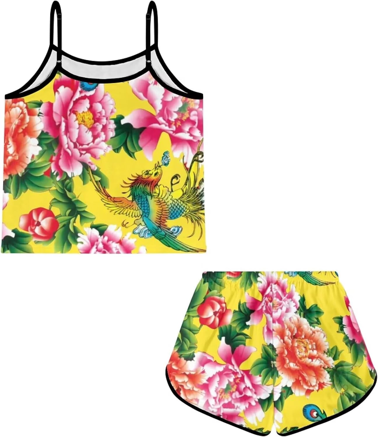 Pajamas for Women Set Adjustable Shoulder Strap with Super Soft Comfy Set Sleeveless Crop Top and Shorts 2 Piece Sets