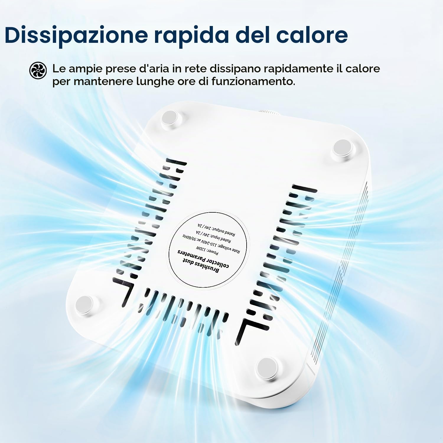 JODSONE Collettore di polveri per unghie, 120 W, potente aspiratore, con filtro riutilizzabile, strumento per manicure e pedicure, per lucidatura unghie acriliche e uso domestico