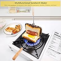 Vista 4 de Sandwichera caliente, sartén para hornear sándwich de doble cara, sartén de doble cara para desayuno, tostadora de perros calientes, máquina