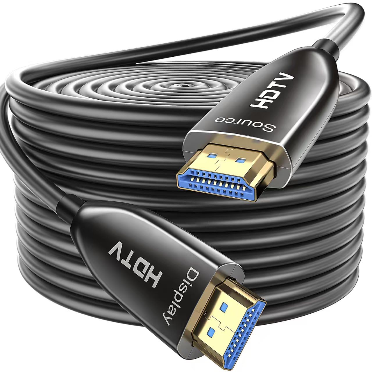 Cable HDMI 2.1 8K 30 m, cable HDMI 4K @ 144Hz/120Hz 8K @60Hz, eARC, HDR10, Dolby Atmos, 48 Gbps, HDCP 2.2 y 2.3 para HDTV/Soundbar/PS5/Blu-ray/Switch/proyector/portátil/pantalla/TV
