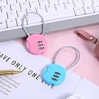 Vista 4 de Candado de combinación de 3 dígitos, 2 unidades, impermeable, para exteriores, para equipaje, mini candado de combinación para gimnasio escolar