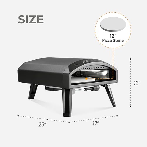 Miniatura 2 de EchoSmile Horno de pizza de gas para exteriores de 12 pulgadas, la olla de pizza de propano alcanza los 950 F, 60 segundos de cocción rápida,