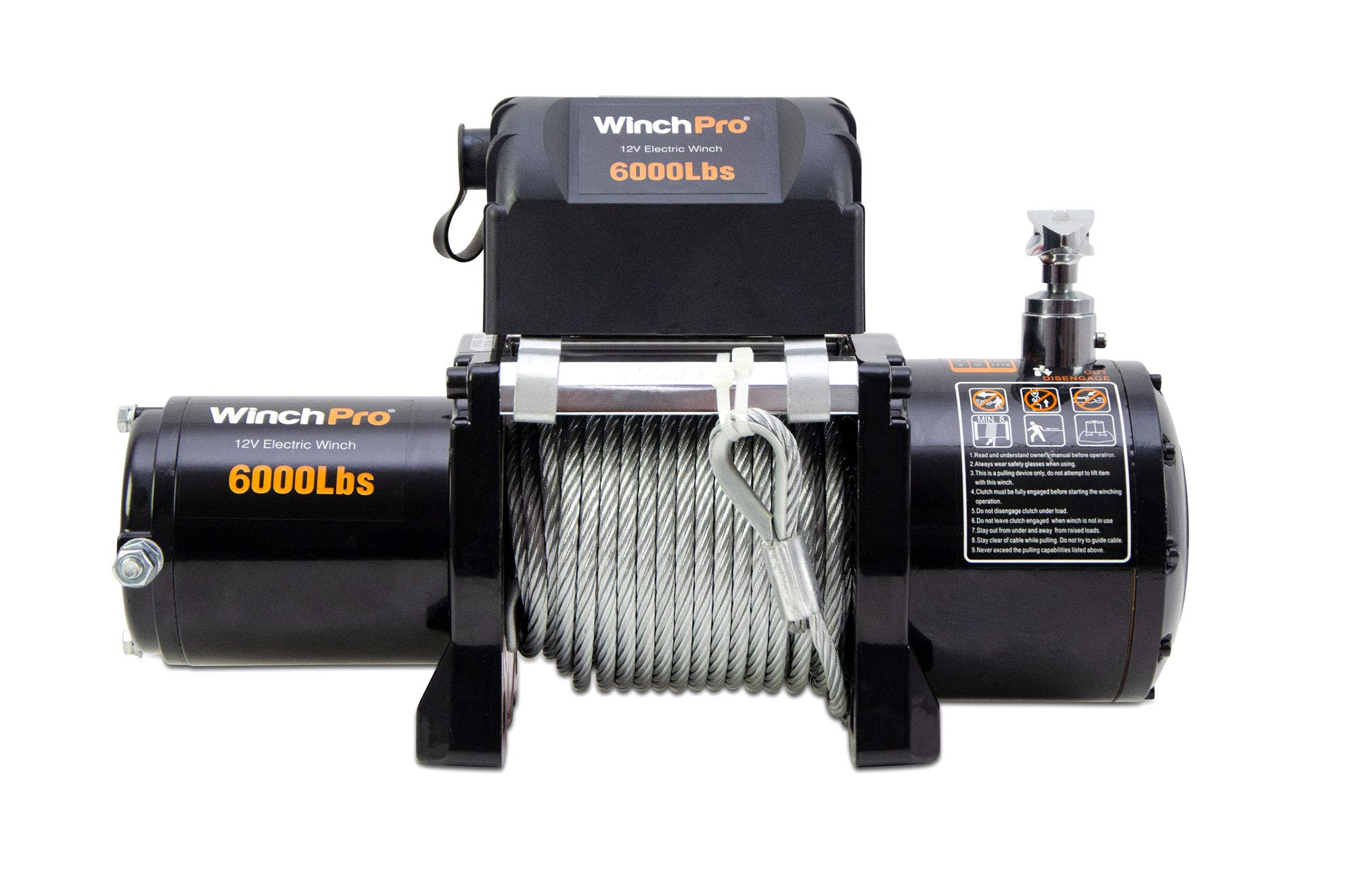 Cabrestante Eléctrico 12V 2700kg/6000lbs, 24m De Cuerda De Acero, 2 Mandos A Distancia Incluidos (1 Inalámbrico, 1 Cable), Ideal Para Atv, Buggies, Remolques, Quads Y Barcos