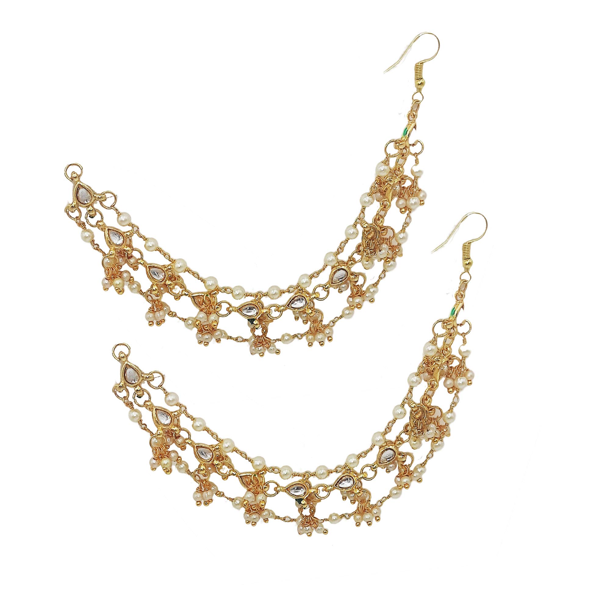 Abhaah Long Pearl Chain Gold ear to Hair Accessories Sahara Chain For Earrings For Women And Girls (B08Y4GVXS8) Amazon Price History, Amazon Price Tracker