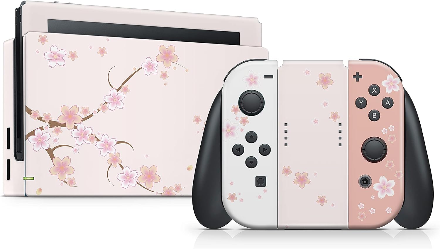 Tacky Design Cherry Blossom Skin Compatible with Nintendo Switch Skin Wrap Cover, Cute Pink Skin for Nintendo Switch Stickers, Premium Vinyl 3M Full Wrap Decal (Style 1) image 4