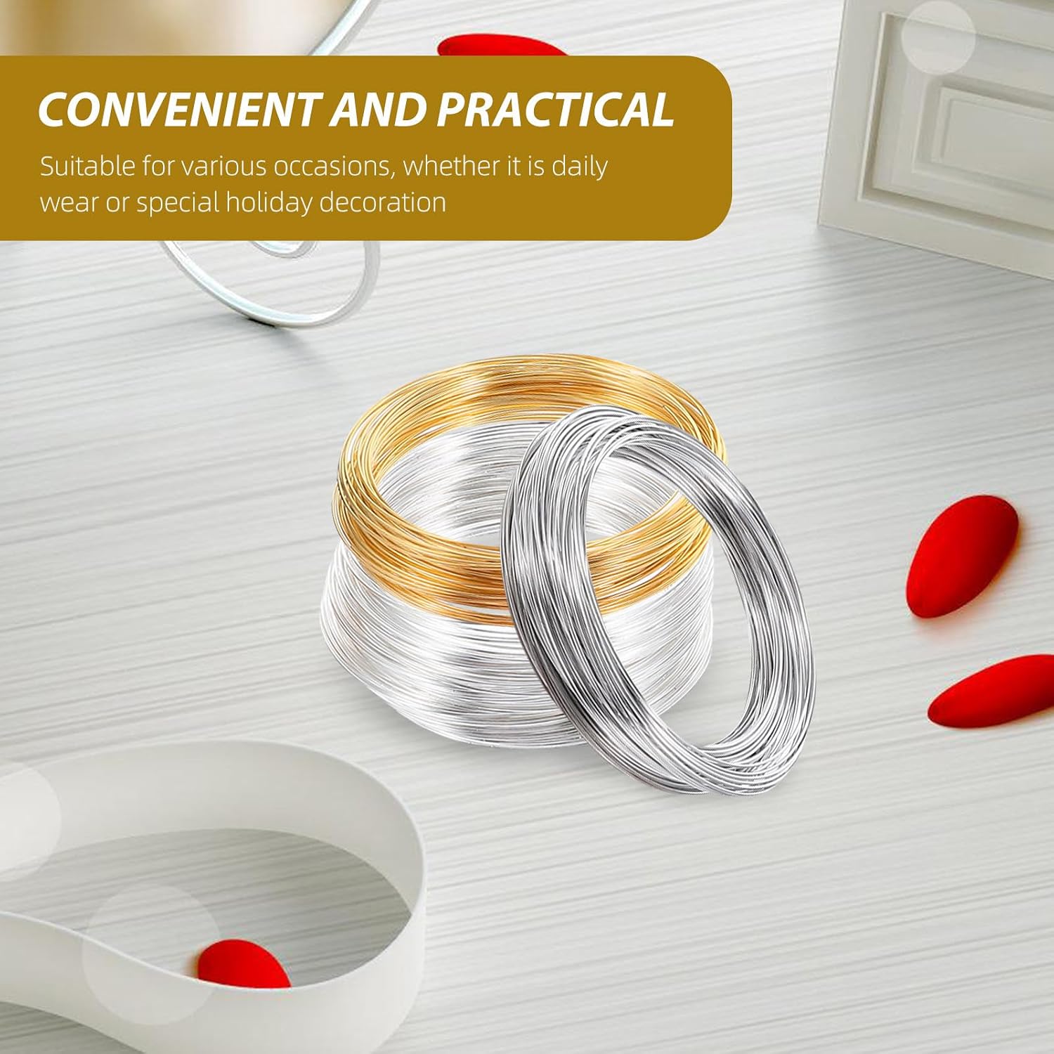 Memory Wire for Bracelet Making, Bendable Metal Jewelry Craft