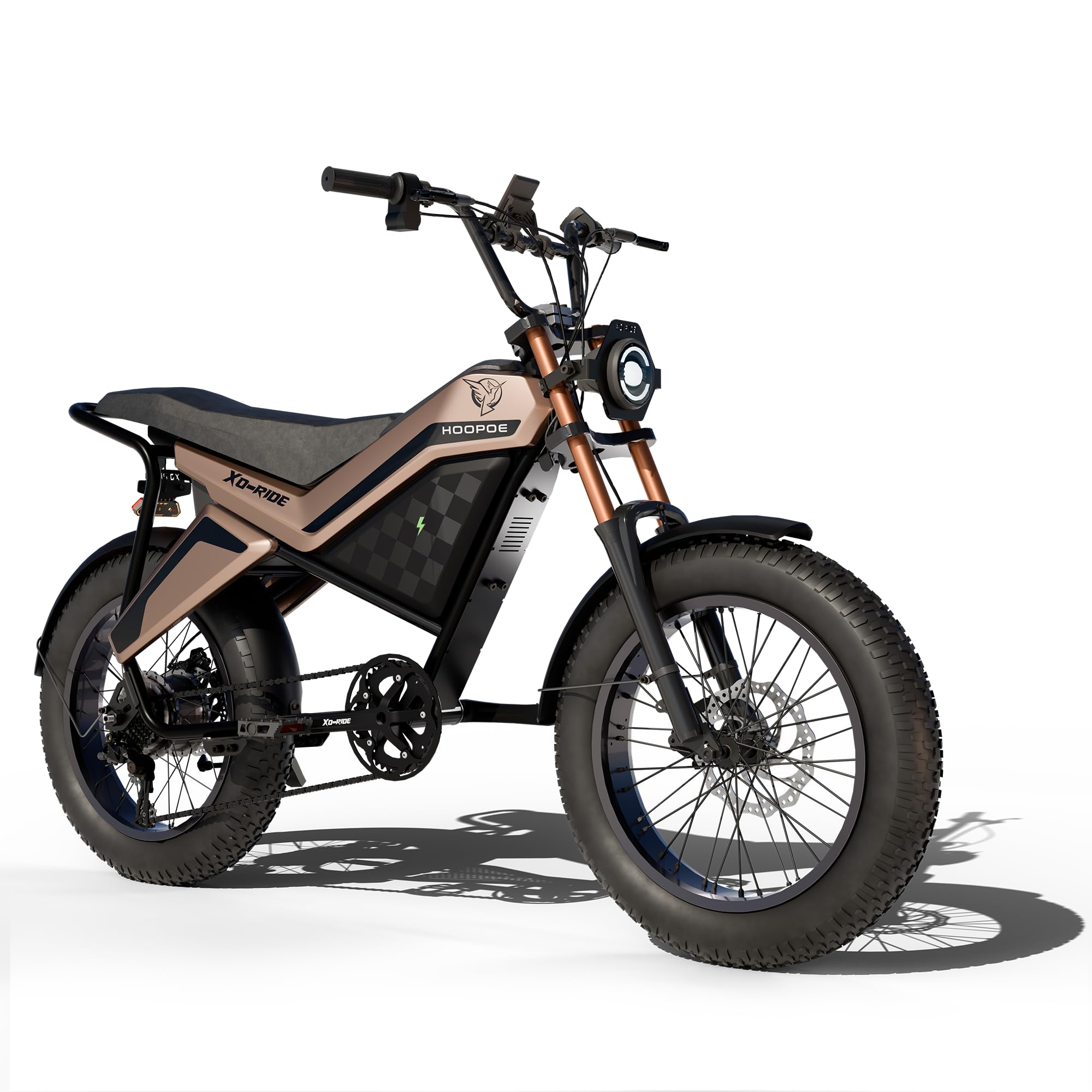 XO-Ride Conqueror Electric Cycle – 250W Rear Hub Motor | Bright LED Display | Shimano 7-Speed | 36V 13Ah Battery | 2-Seater (Rose Gold)-image-27