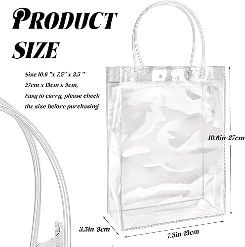Miniatura 2 de BadenBach 24 bolsas de regalo transparentes con asa, 10.6 x 7.5 x 3.5 pulgadas, bolsas de plástico transparente reutilizables para regalo de fiesta,