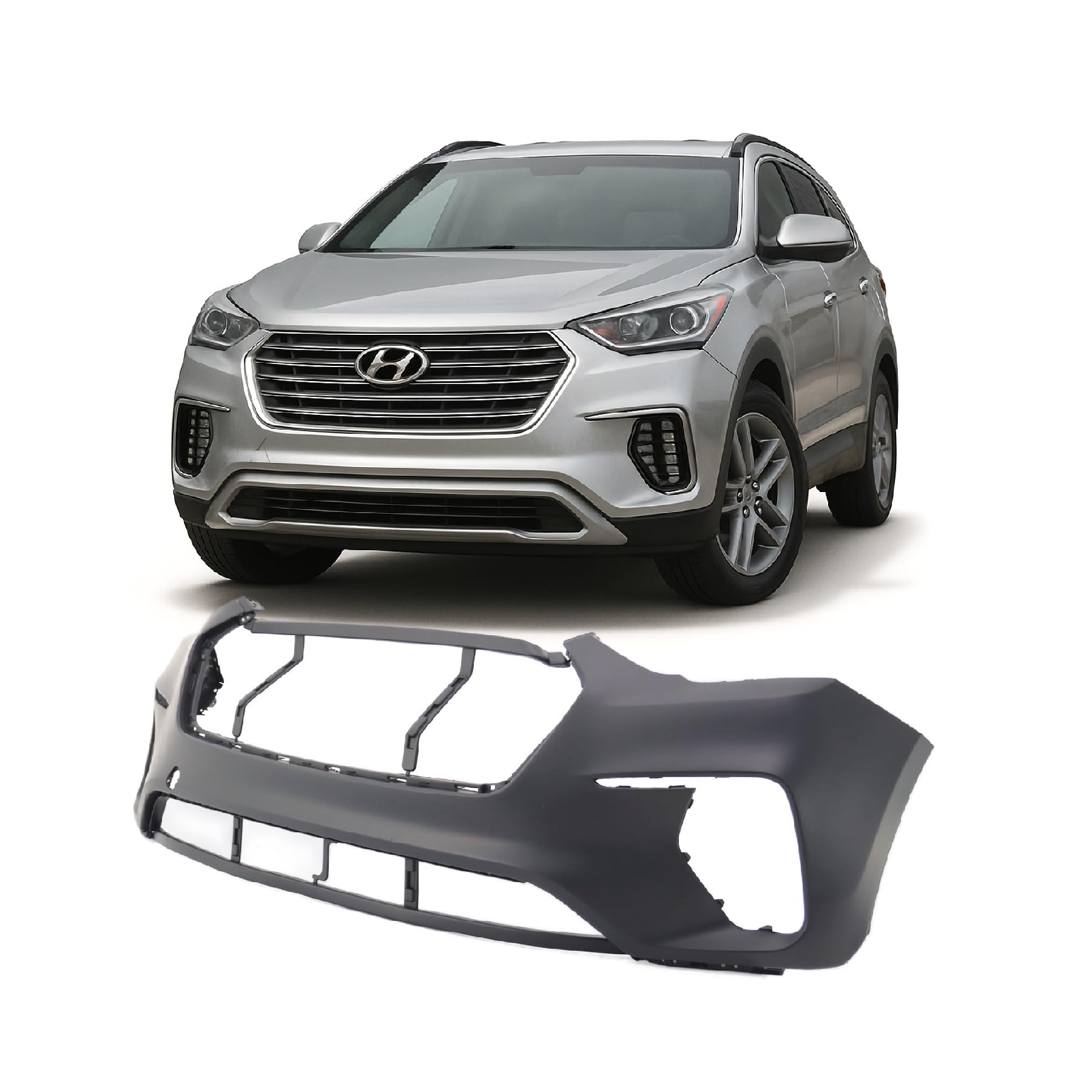 FitParts For Hyundai Santa Fe 2017–2019 Front Upper Bumper Cover