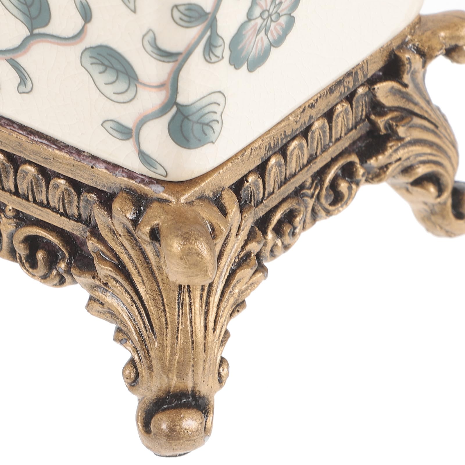 Porta Spazzolini in Ceramica Vintage Europeo da Tavolo | Base in Resina, Design Portatile Multifunzionale, Uso Cucina e Bagno Domestico