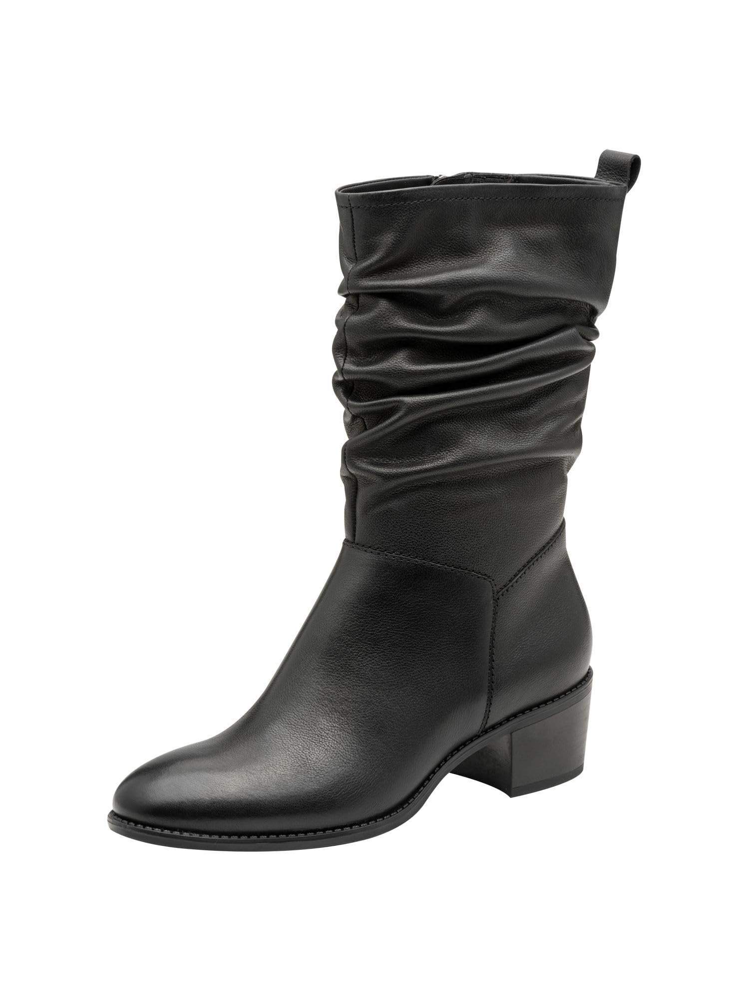Tamaris Women's Damen Boot Heel 1-25379-45 Ankle, Black (Black Leather), 9 UK