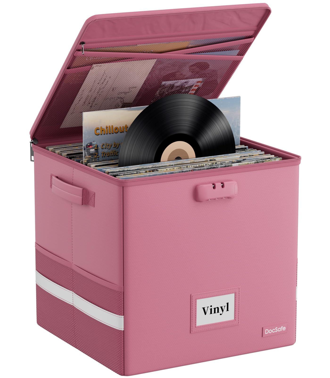 RO　CDボックス Amazon.com: DocSafe Vinyl Record Storage Box with Lock