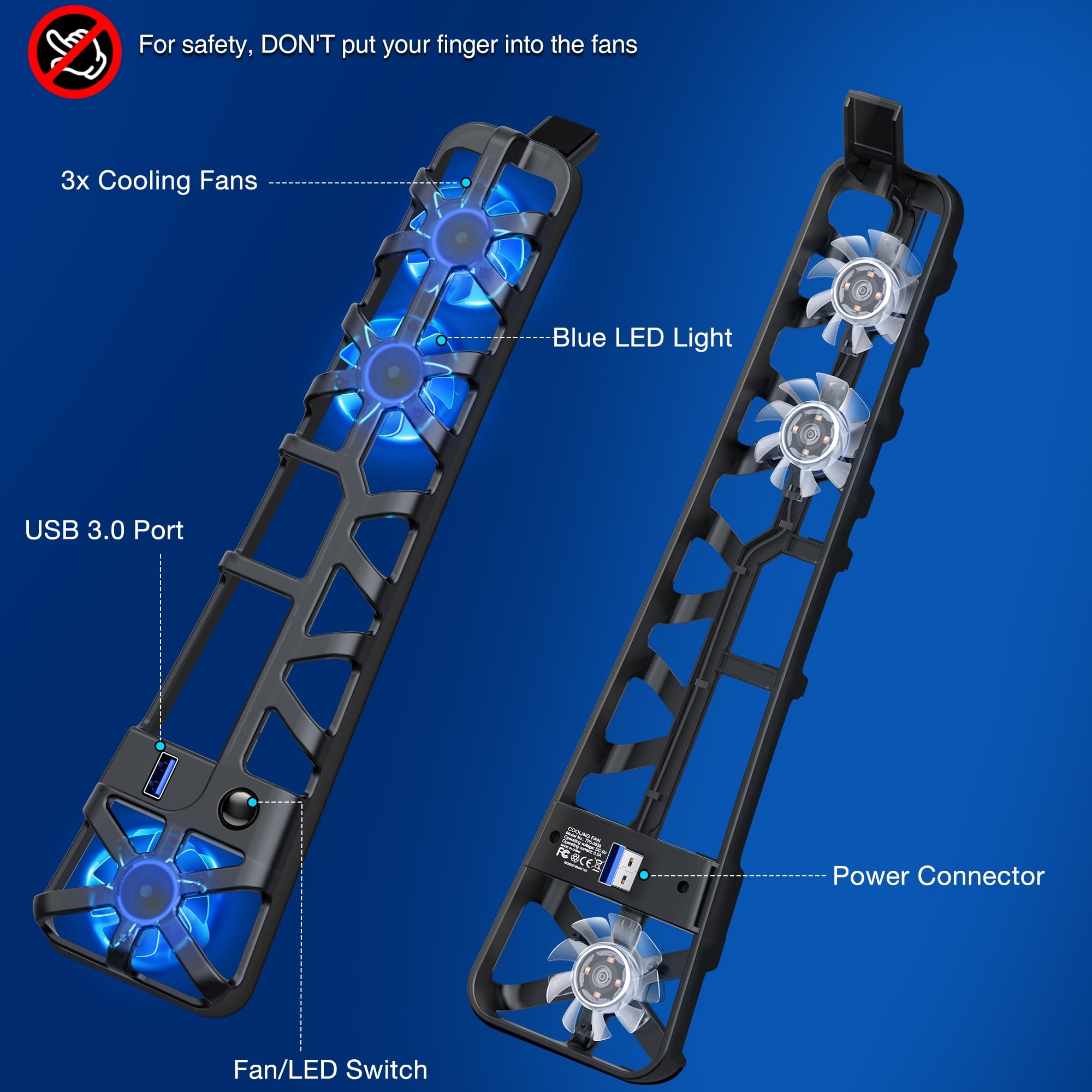 ALEEMTRY PS5 Zubehör, PS5 Lüfter mit 3 Windgeschwindigkeiten, PS5 Lüfter Kühler mit USB-Ladeanschluss/LED-Licht für PS5 Slim Disc und Digital Edition Konsole
