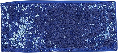 Miniatura 10 de Bandas elásticas de lentejuelas para silla de hotel, boda, recepción, fiesta, evento, decoración de silla de 4 x 16