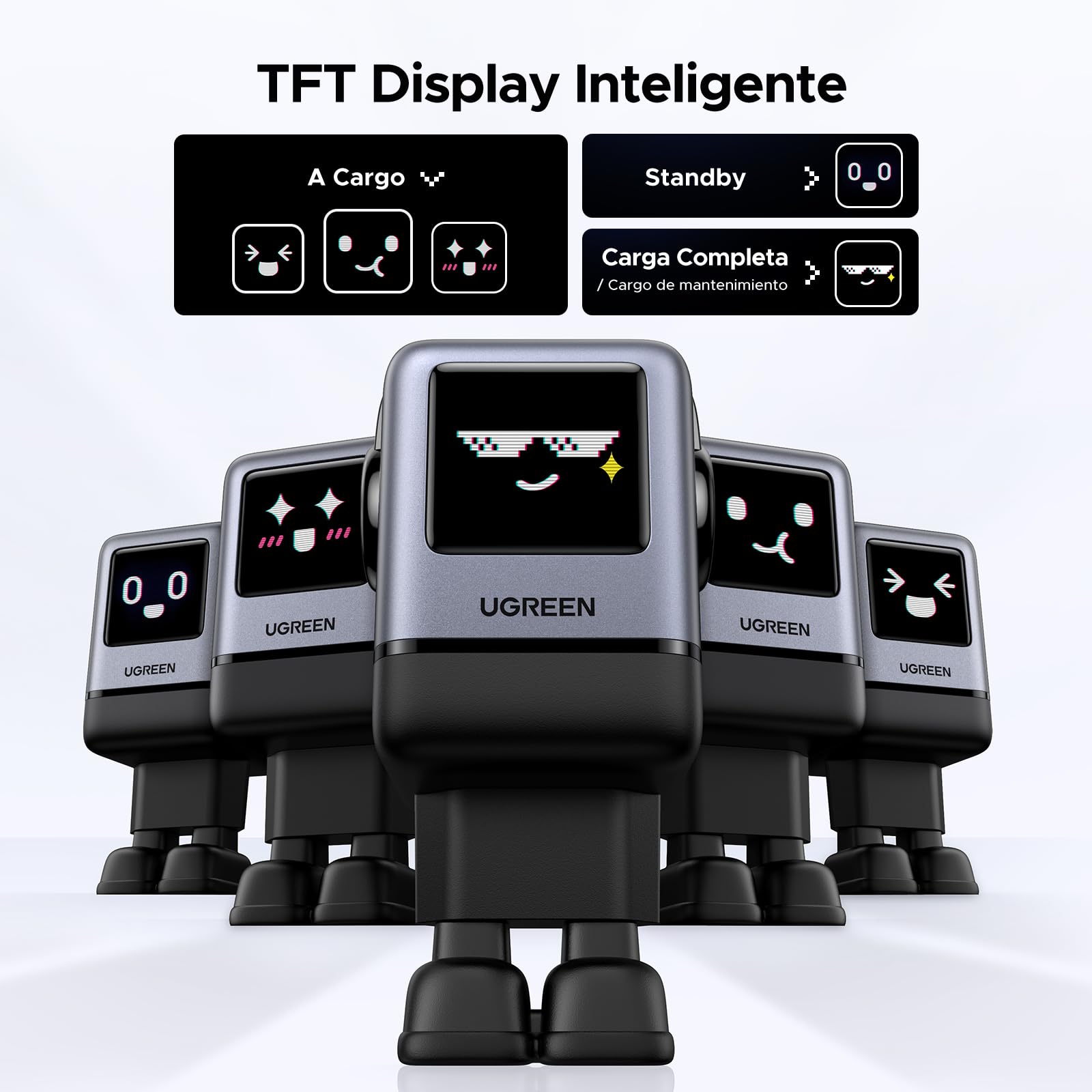 UGREEN Uno Cargador USB C GAN de 100W, Adaptador de Corriente de 4 Puertos Carga Rápida Compatible con MacBook Pro, iPhone 16 Plus, Galaxy S24/S23, Pixel 8, Steam Deck, ROG Ally, etc.