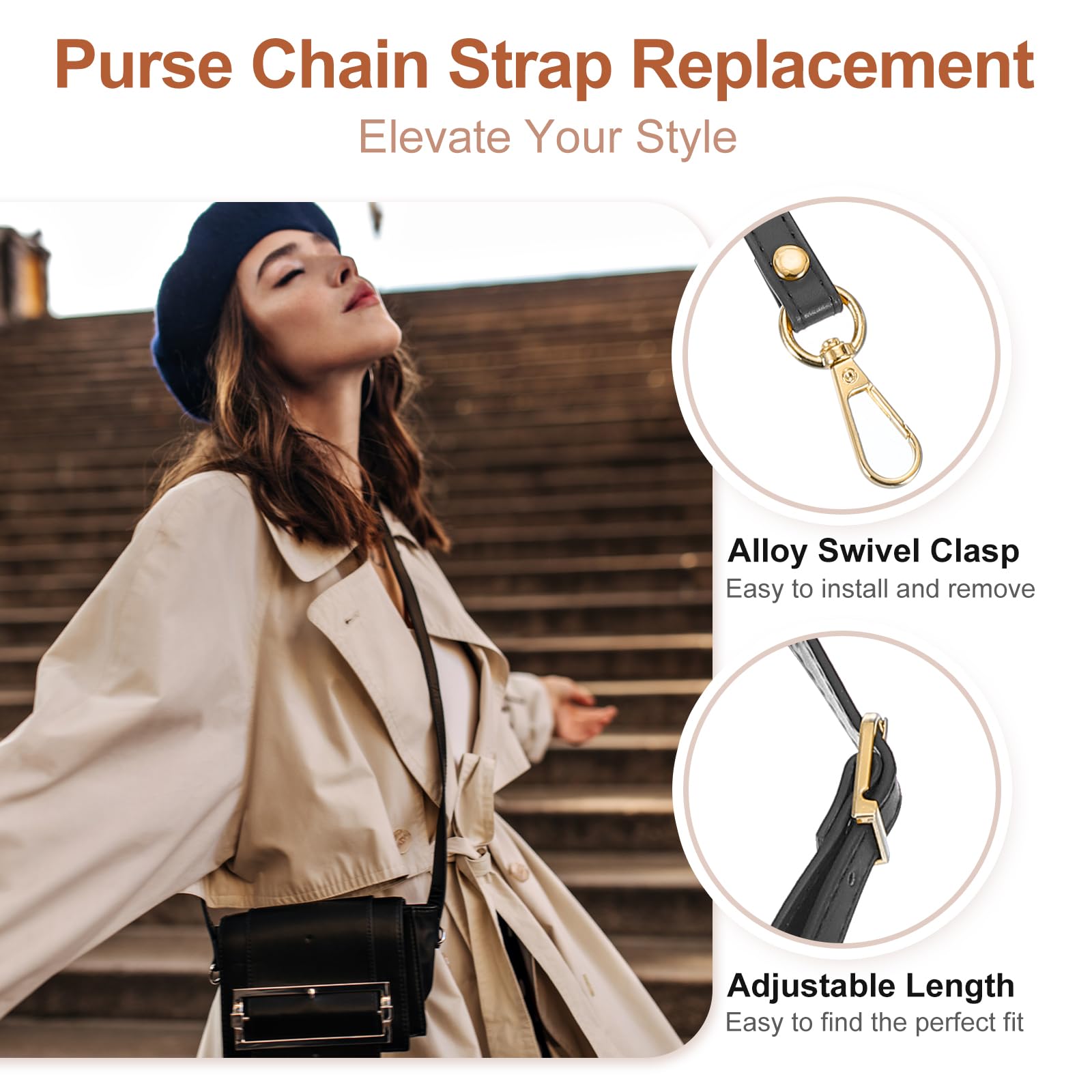 PATIKIL Leather Purse Strap Replacement 47" - Image 3