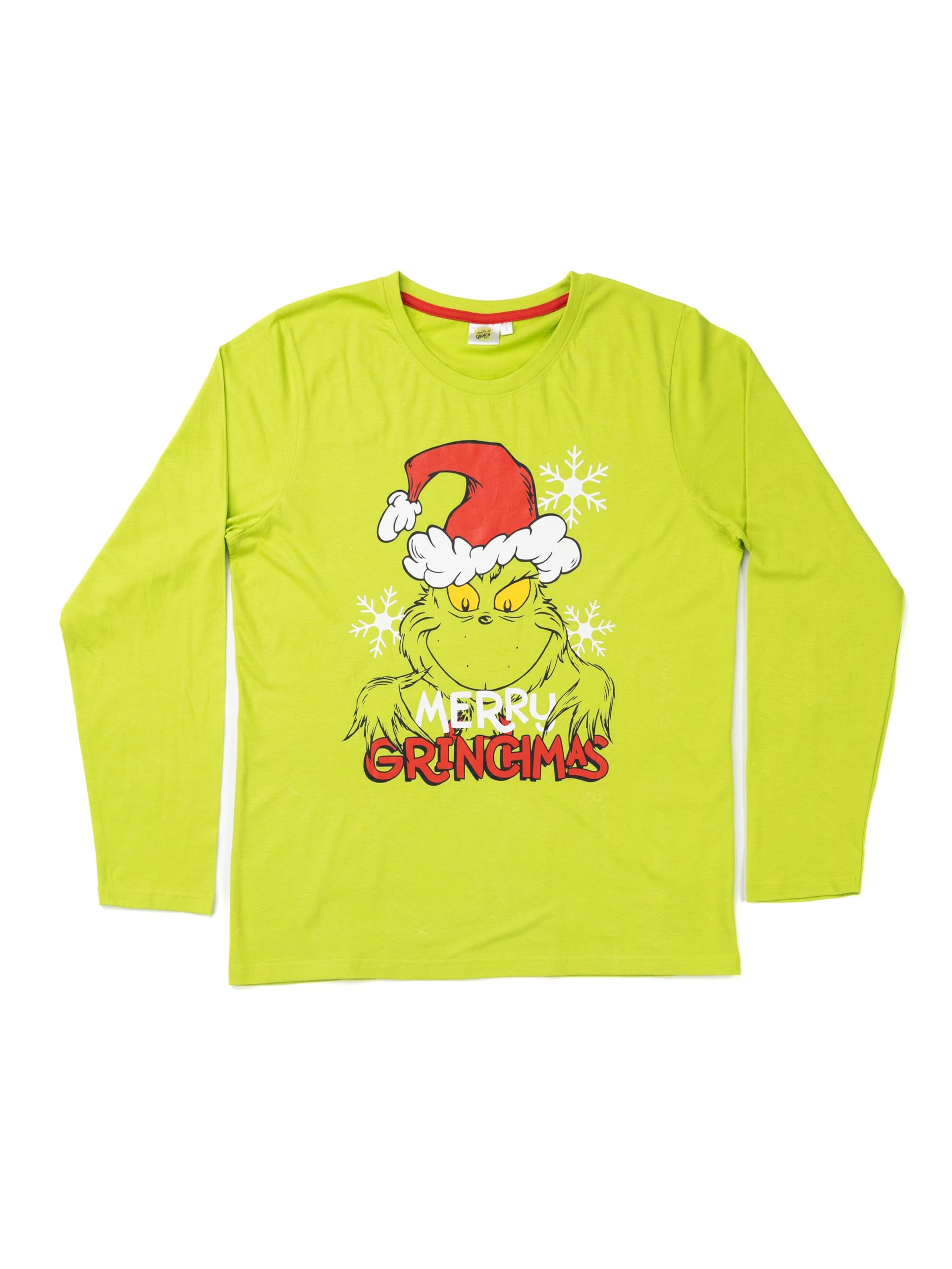 The Grinch - Pigiama da uomo e da donna, a maniche lunghe, con pantaloni Verde/Rosso