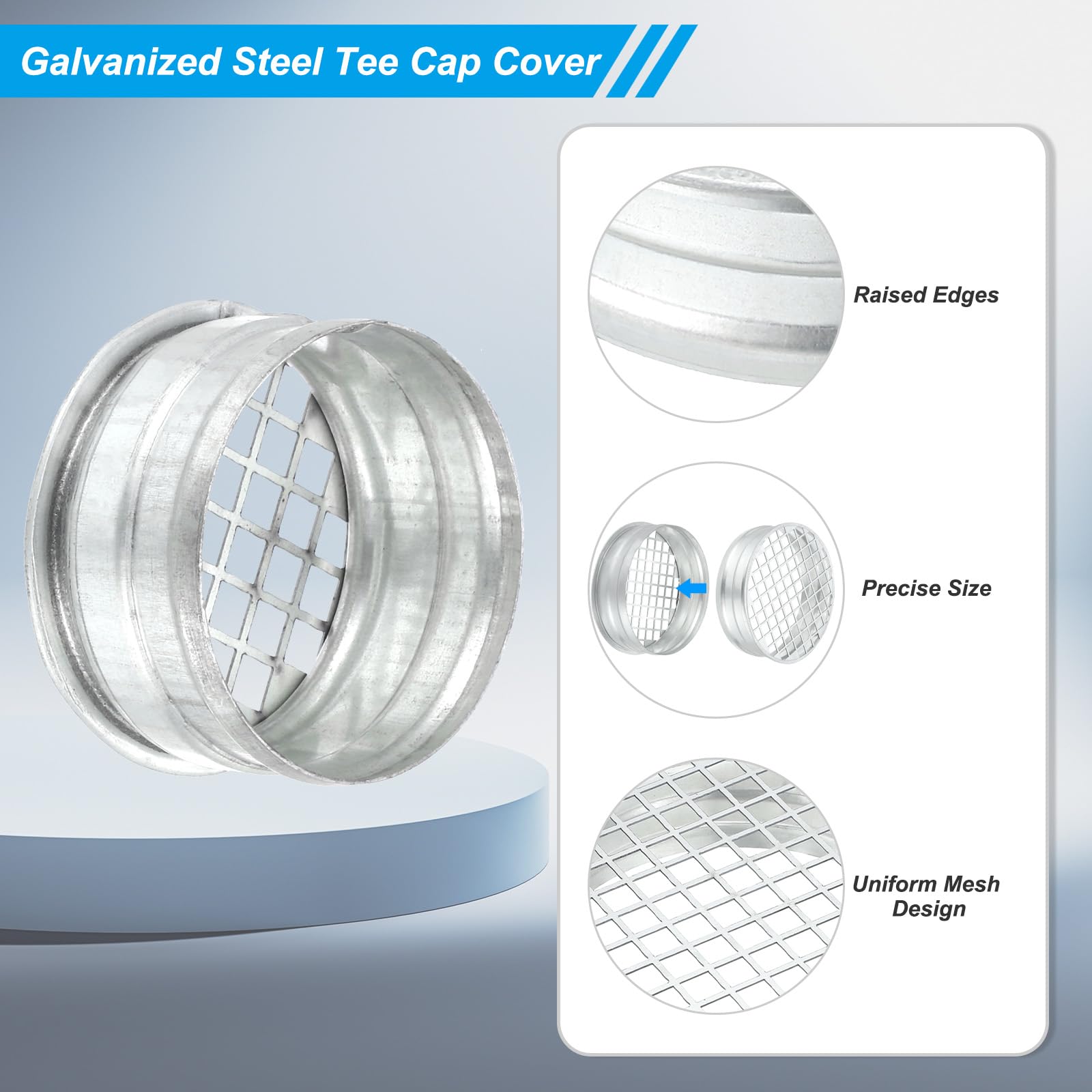PATIKIL 3 Inch Duct End Cap with Steel Mesh - Image 3