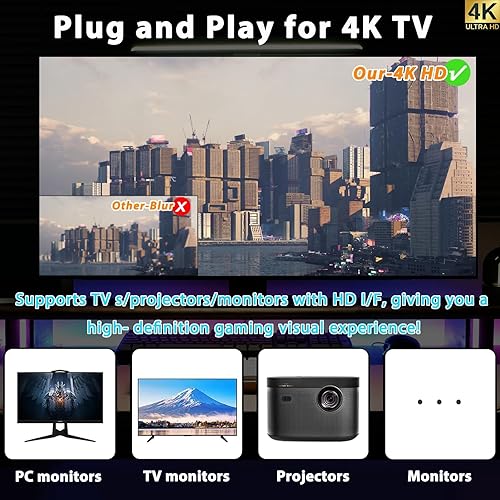 Miniatura 3 de Retro Game Stick-40000 Games - Consola de videojuegos retro con HDMI 4K y consola de juegos clásica para TV con controladores inalámbricos de 2.4G