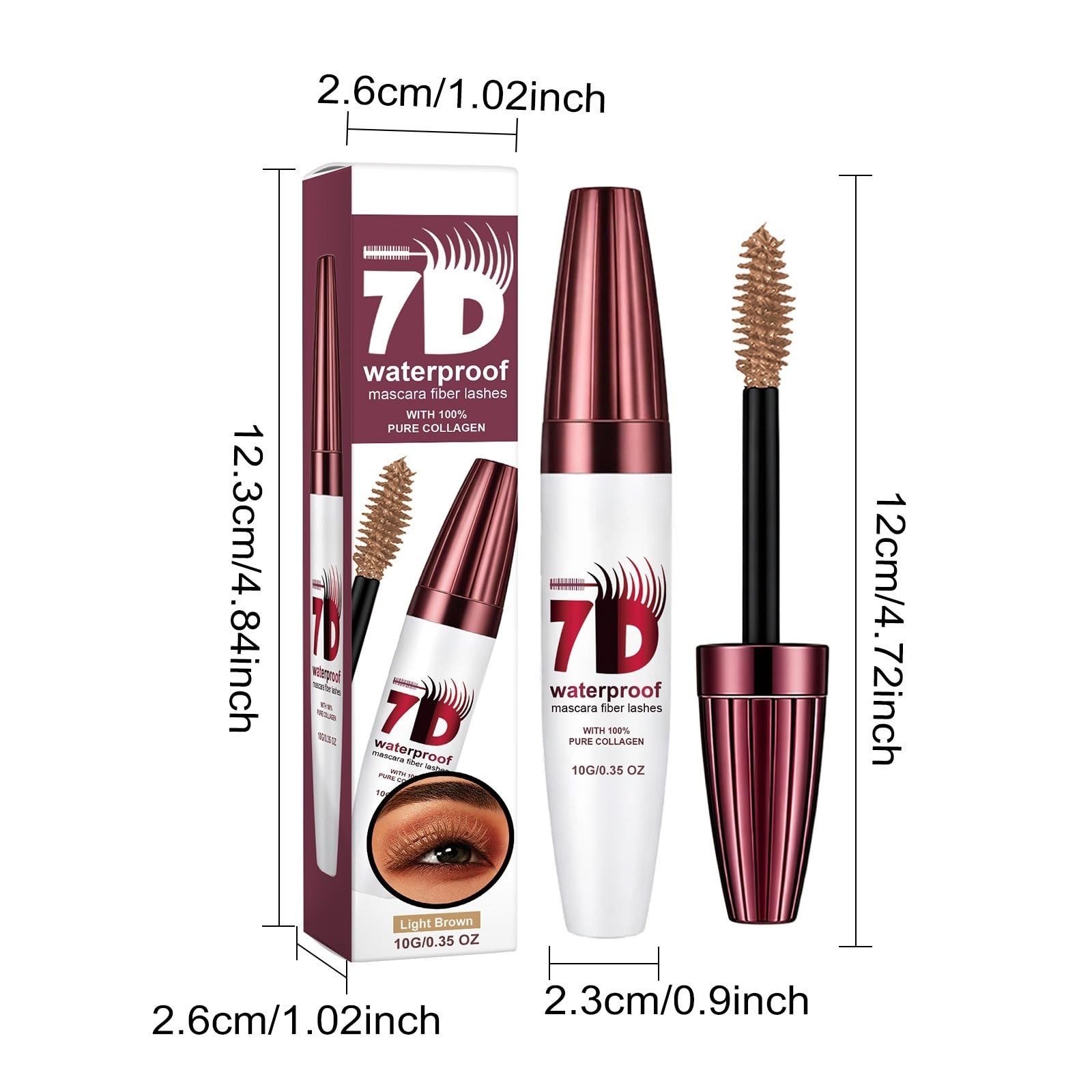 Mascara Volume Impermeabile 7D Nero Colossale | Waterproof, Lunga Tenuta, Volumatore, Effetto Ciglia Spesse e Curve