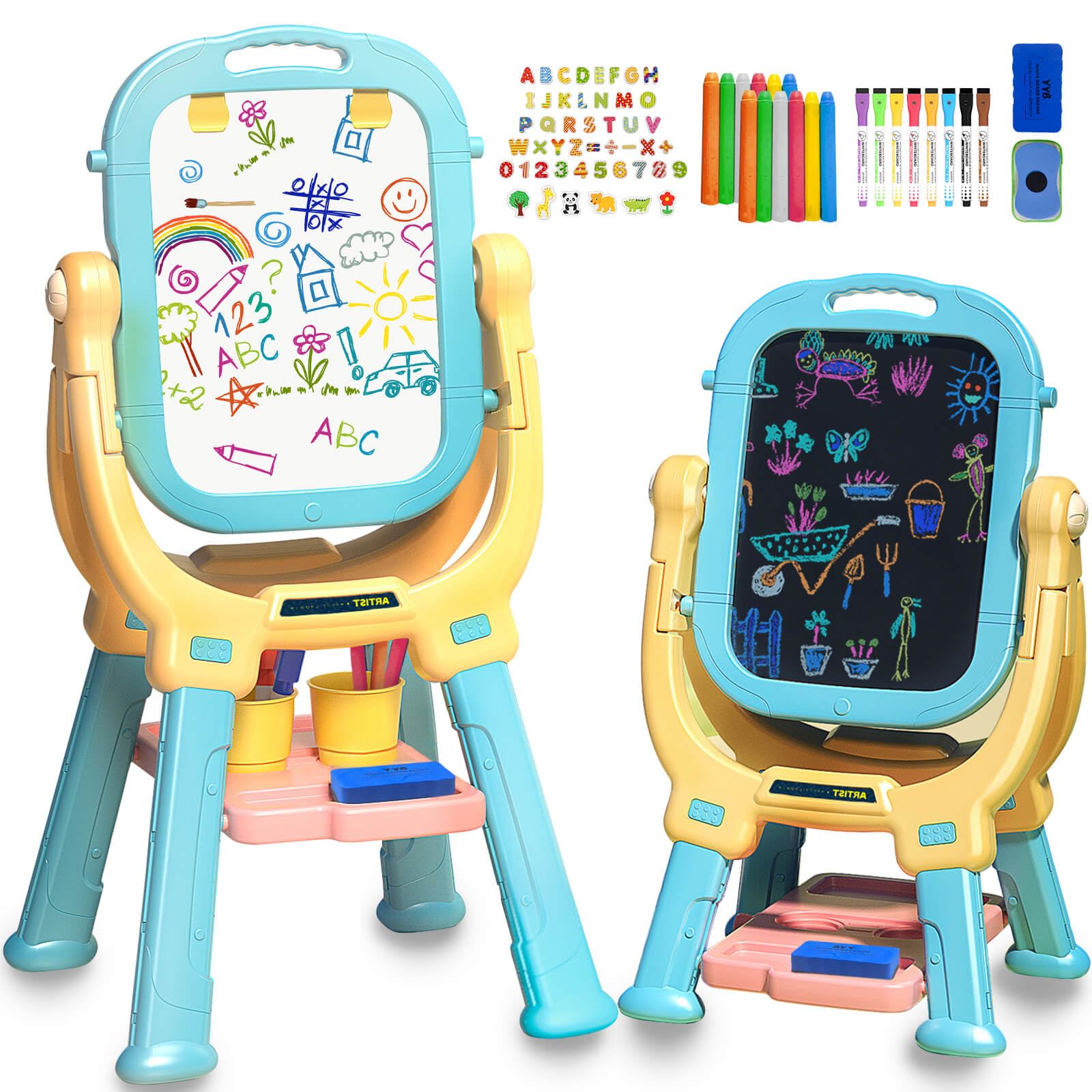 Amazon.com: Easel for Kids,Double-Sided Magnetic Rotating