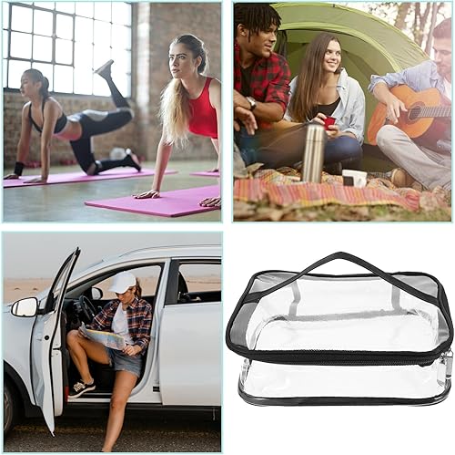 Miniatura 5 de Frcolor Bolsas de almuerzo transparentes para mujer, bolsa transparente con cremallera, bolsa transparente para viajes en aeropuerto, eventos,