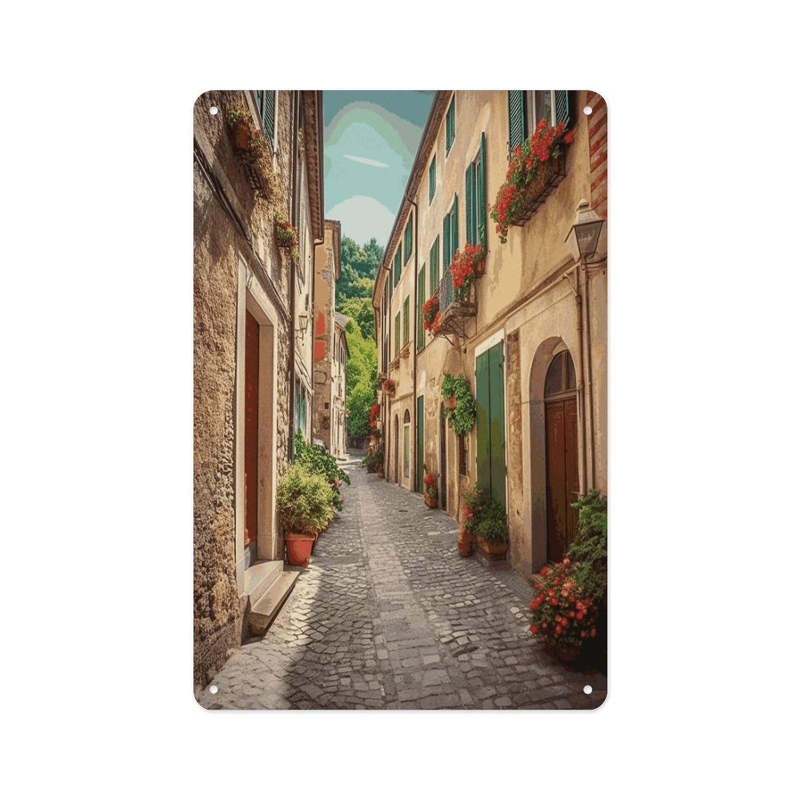 Fekiloot Style Italy Street Wall Decor Metal Signs Tin Signs Poster