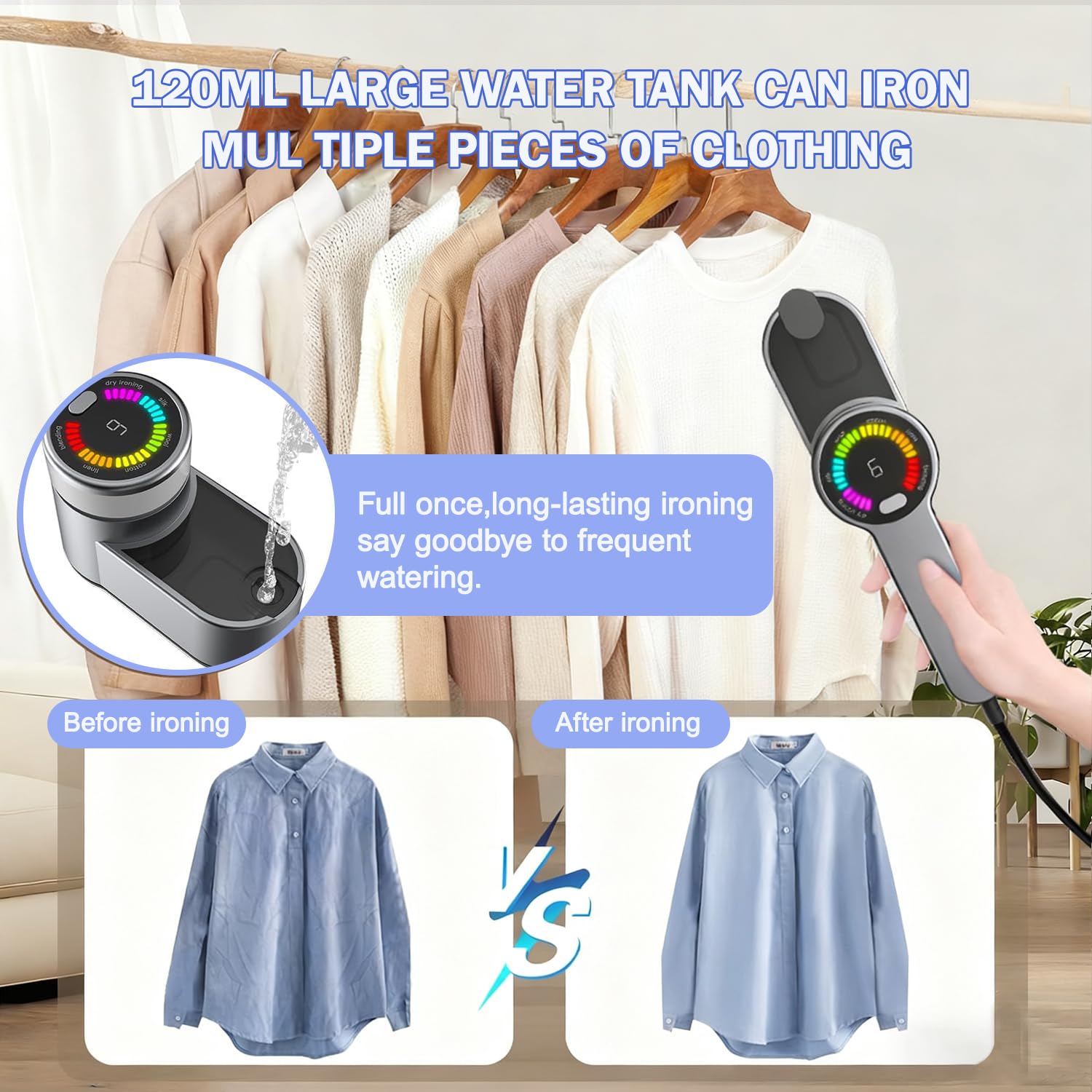 Defroisseur Vapeur Fer à Repasser Vertical, 1200W Fer à