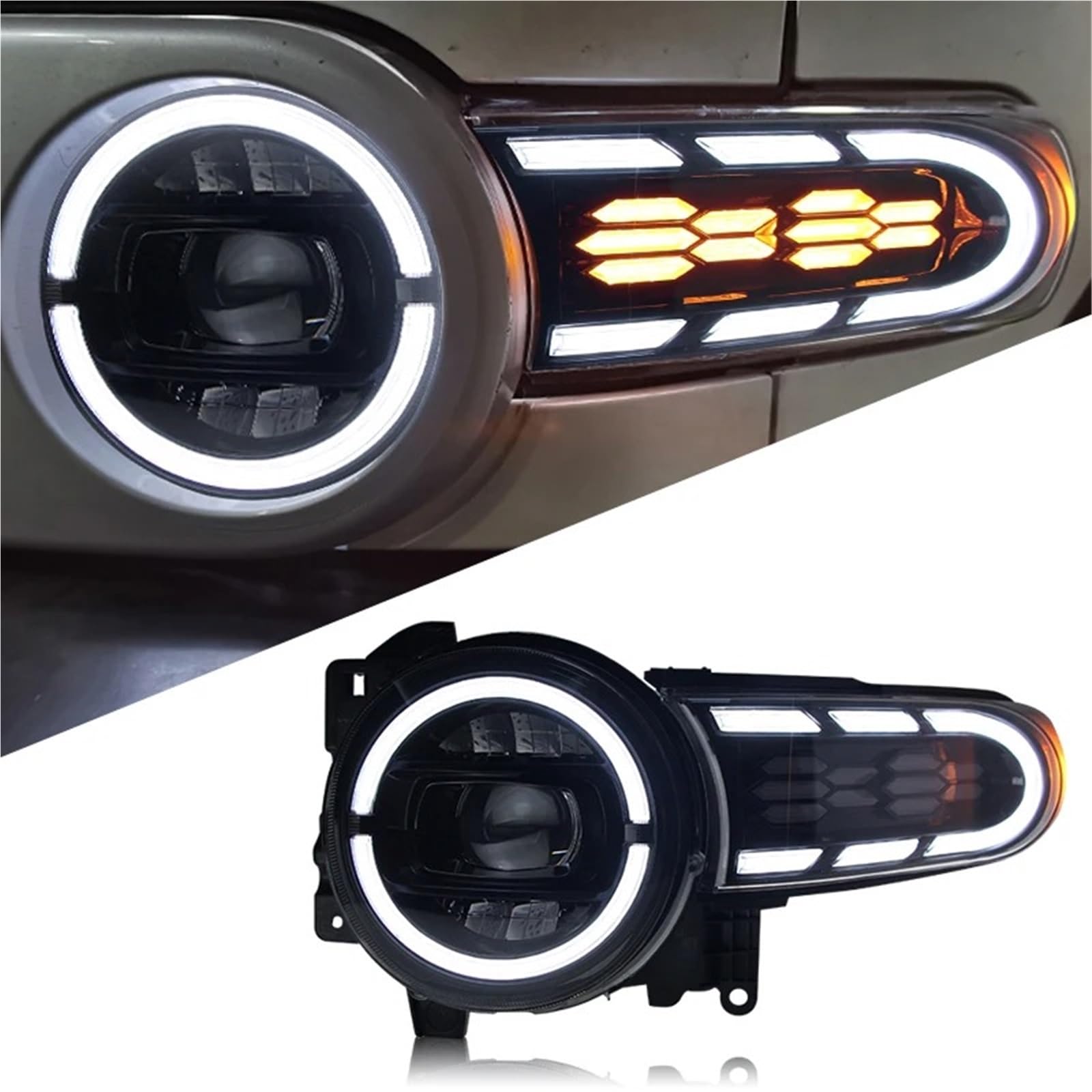 Para Toyota FJ Para Cruiser 2007-2023 Conjunto Luz Delantera Faro LED Coche