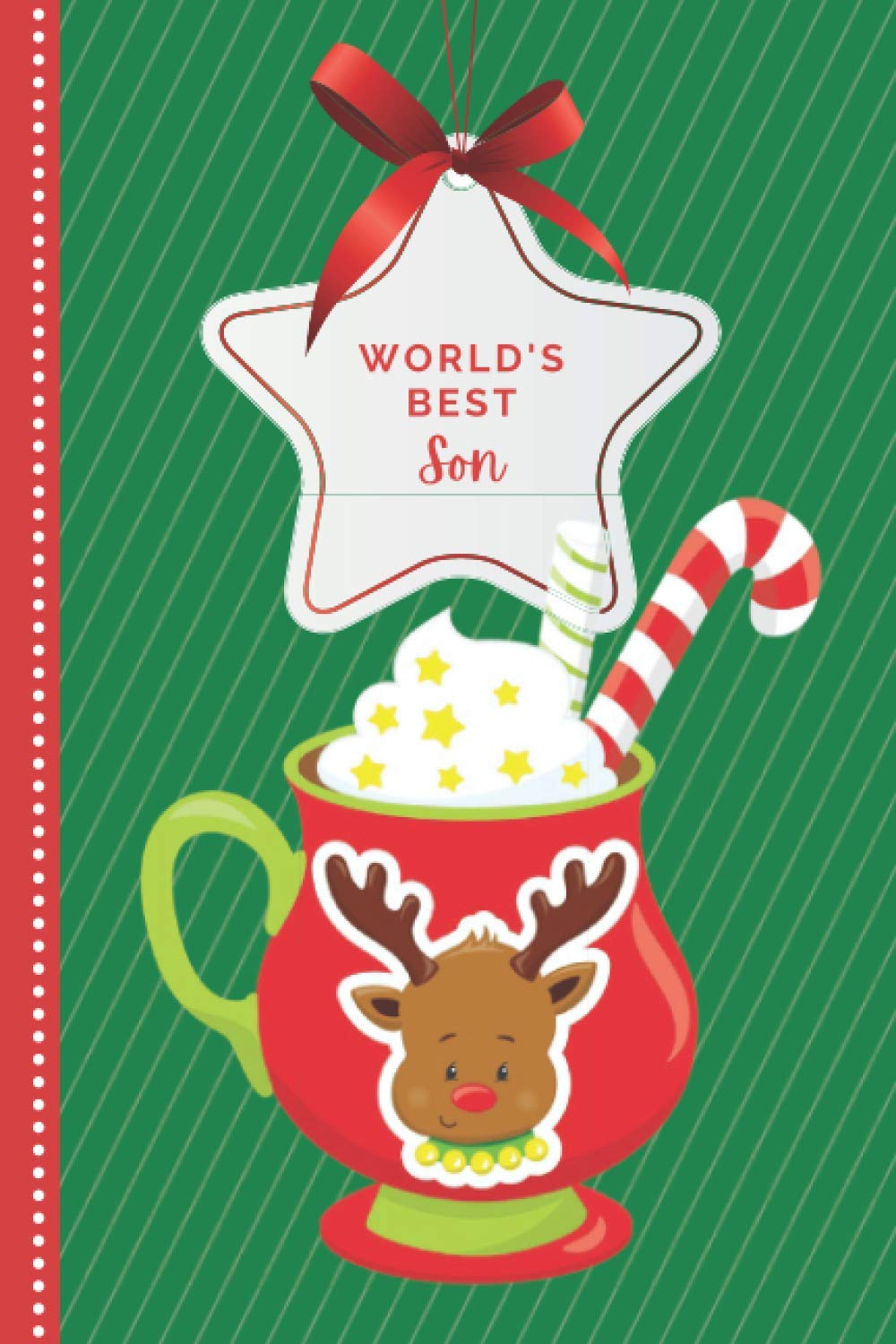 World’s Best Son: Reindeer Hot Cocoa Mug Design / Small 6x9 To Do List Notebook and Christmas Card for Son Combo / Fun Gift or Stocking Stuffer for Son From Mom Dad Parent