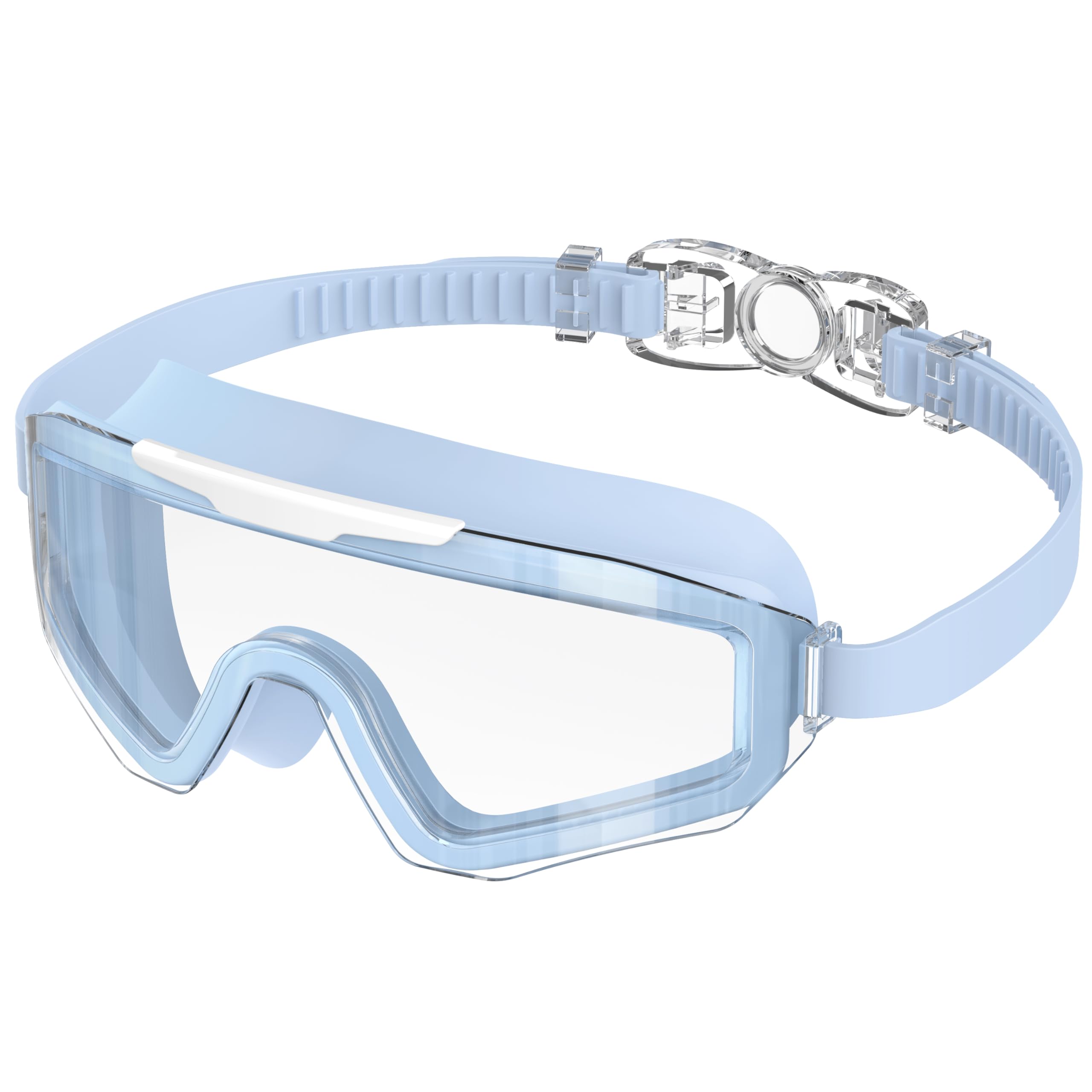 Męskie Okulary Pływackie Dla Dorosłych, Duża Ramka, Przeciwmgielne, Ochrona UV, Soczewki HD | Unisex Damskie Okulary Pływackie Idealne Do Nurkowania I Sporty Wodne Na Zewnątrz - T-BL | Duża ramka, Soczewki HD, technologia przeciwmgielna, ochrona UV, silik