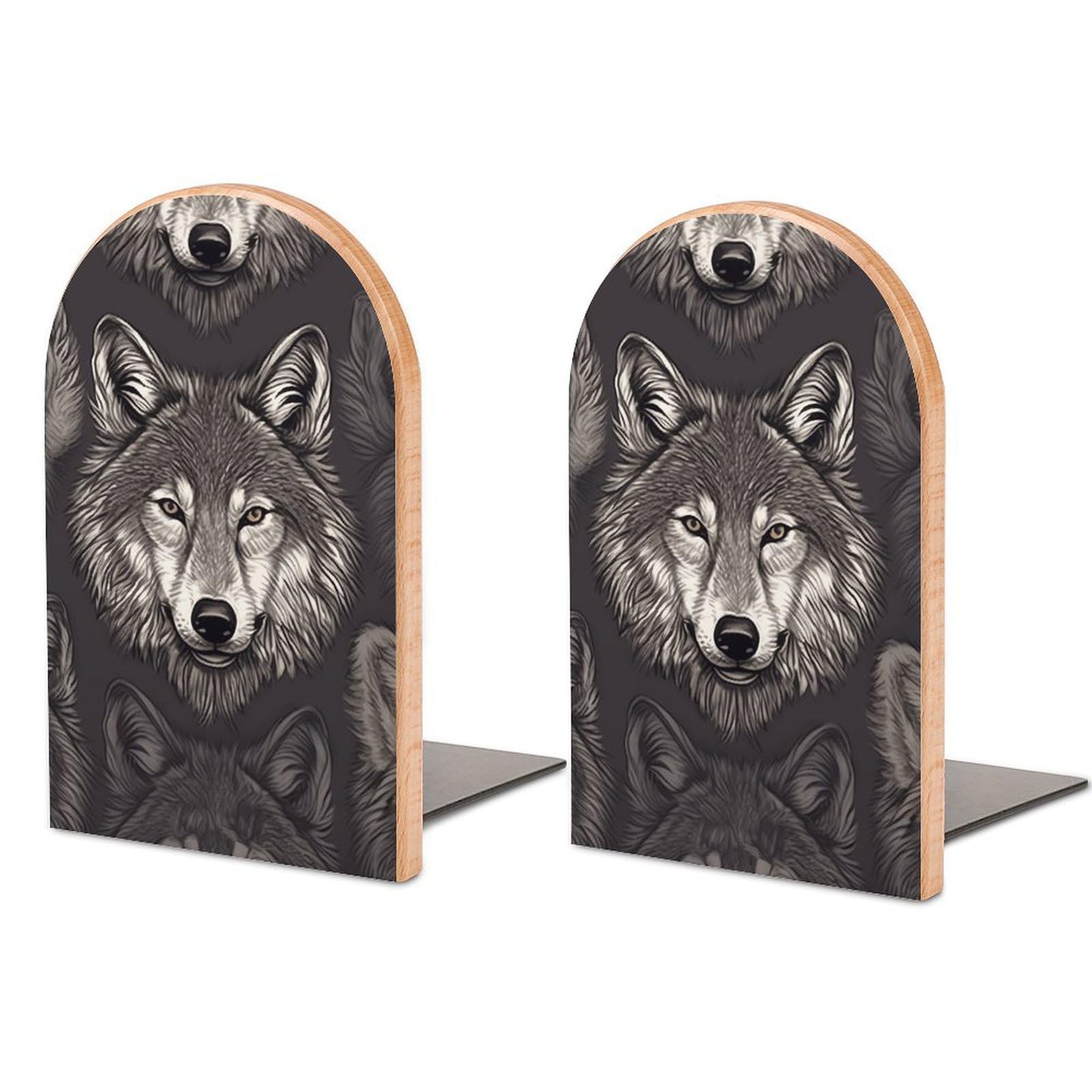 Serre-livres loup en bois pour créer un coin lecture chaleureux dans votre salon