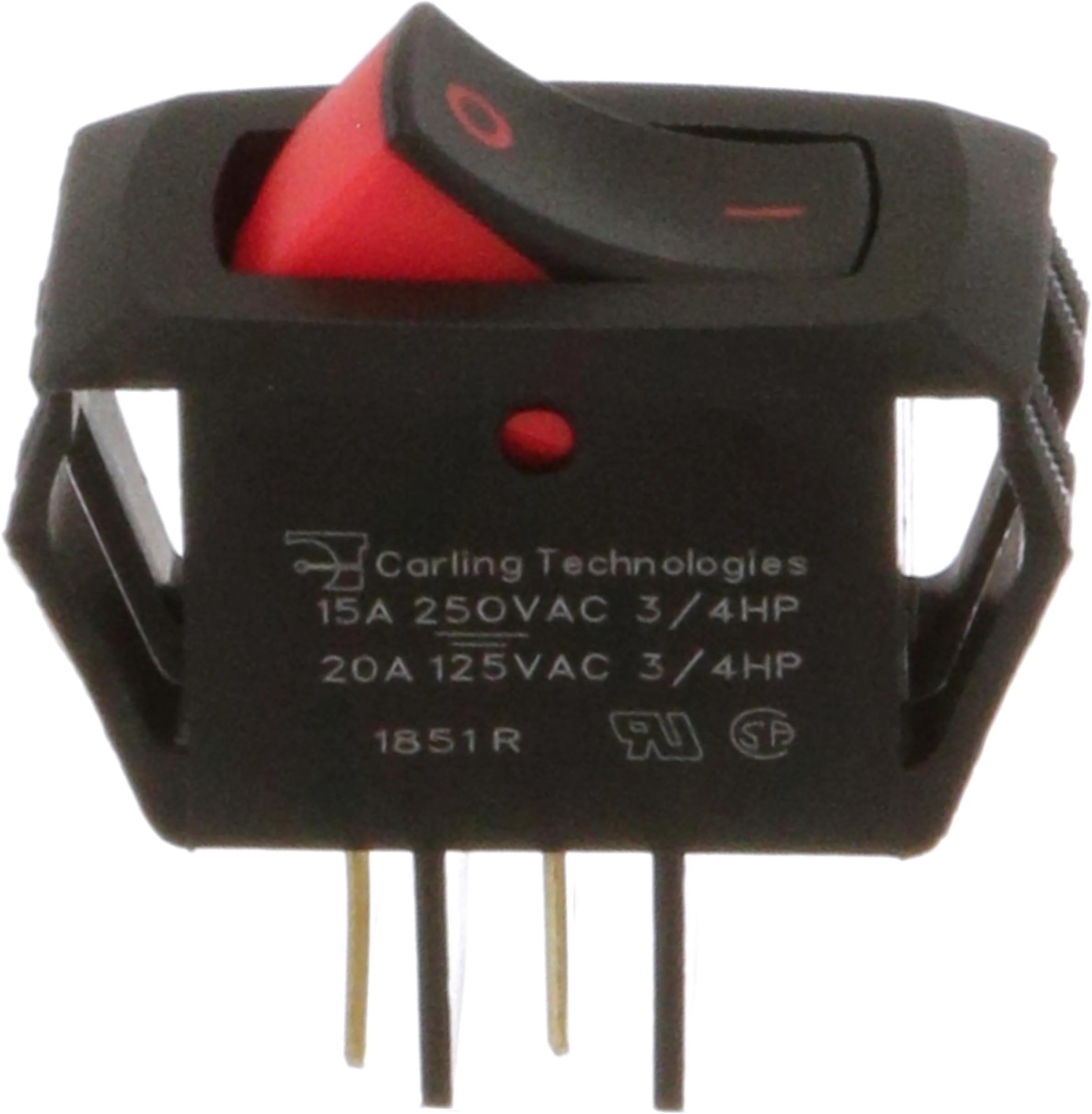 CARLING RSCA201-VB-B-9-V SWITCHES, ROCKER, SPST, 20A, 125V, BLACK (1 piece)