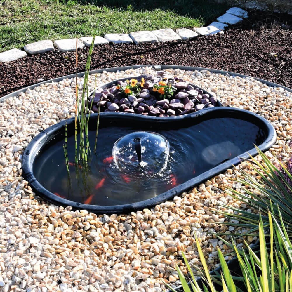 Giordanoshop Laghetto Artificiale Nero da Giardino 113x74x45 cm 150 Litri
