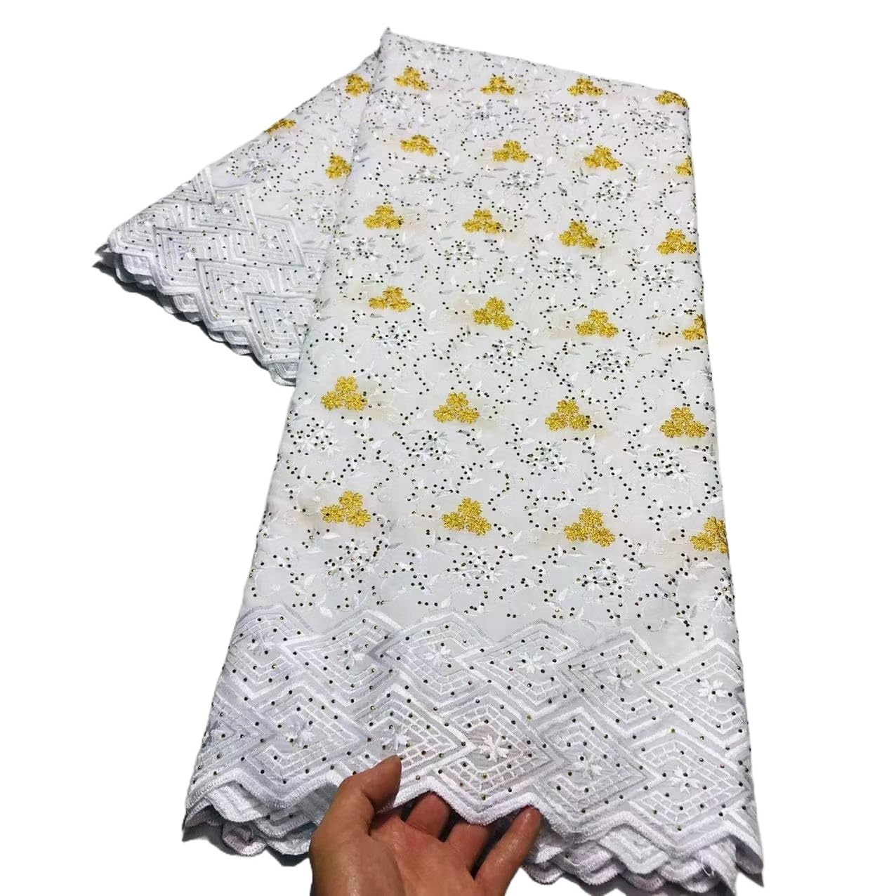 Stoffa Tessuto di pizzo in ricamato in cotone tessuto for cucire feste