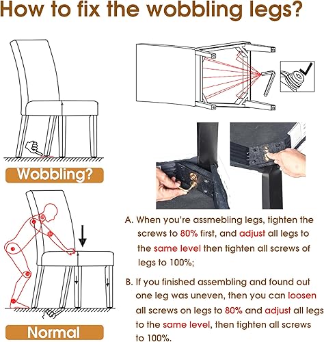 Miniatura 4 de JESONVID Parsons - Juego de 2 sillas de comedor de piel sintética con patas de madera maciza, sillas acolchadas de cuero suave tapizadas con ribete