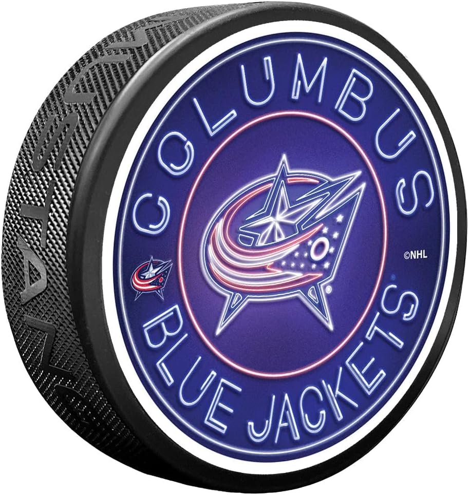Sports Decor Columbus Blue Jackets Puck - Neon