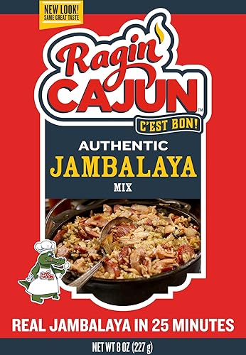Ragin' Cajun Authentic Jambalaya Mix, sin MSG, 8 onzas (paquete de 6)