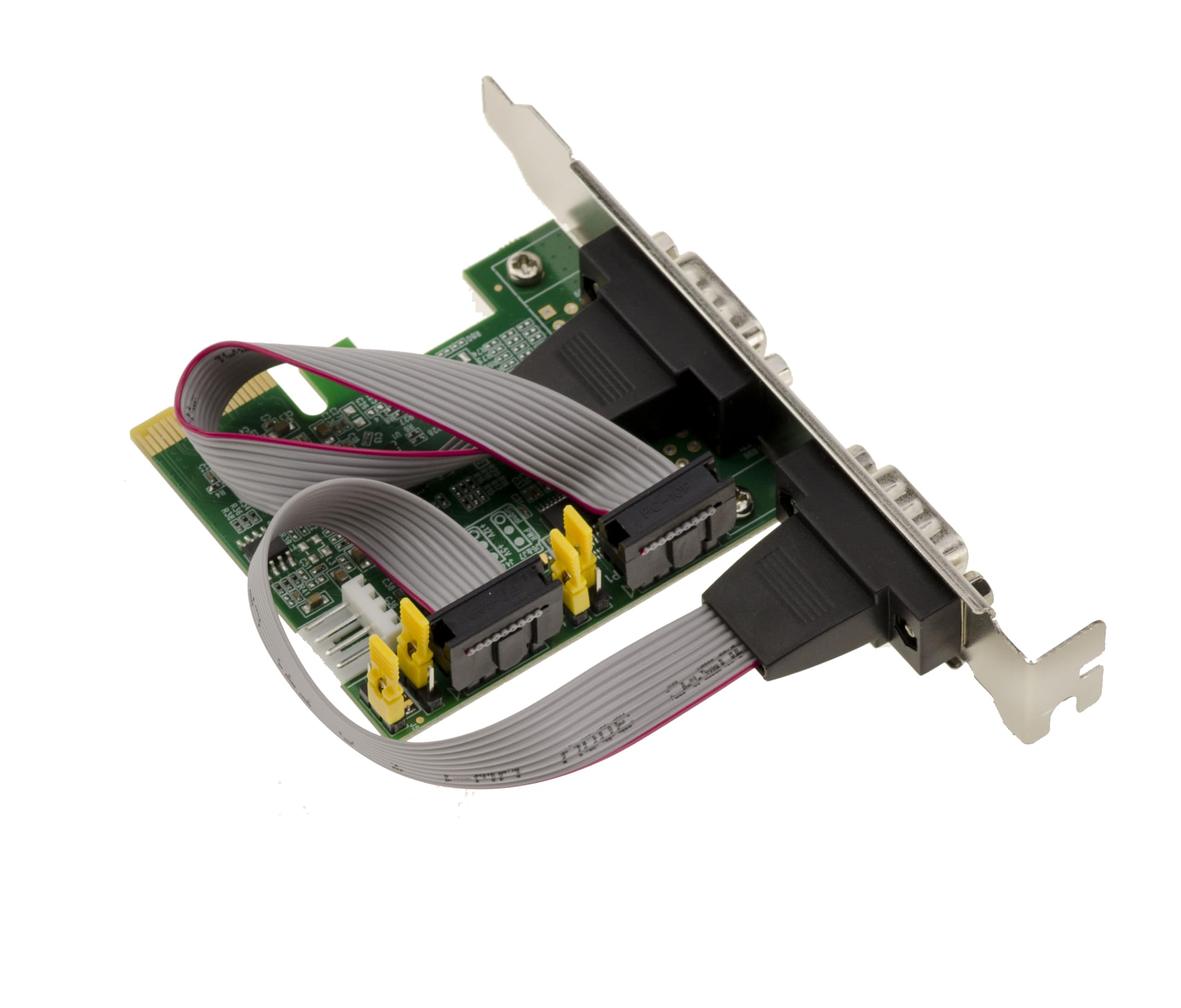 KALEA-INFORMATIQUE Tarjeta controladora PCIe Serial RS232 de 2 Puertos, con chipset POS Power on Serial 5V o 12V ASIX 99100, Soportes de Perfil bajo y Alto