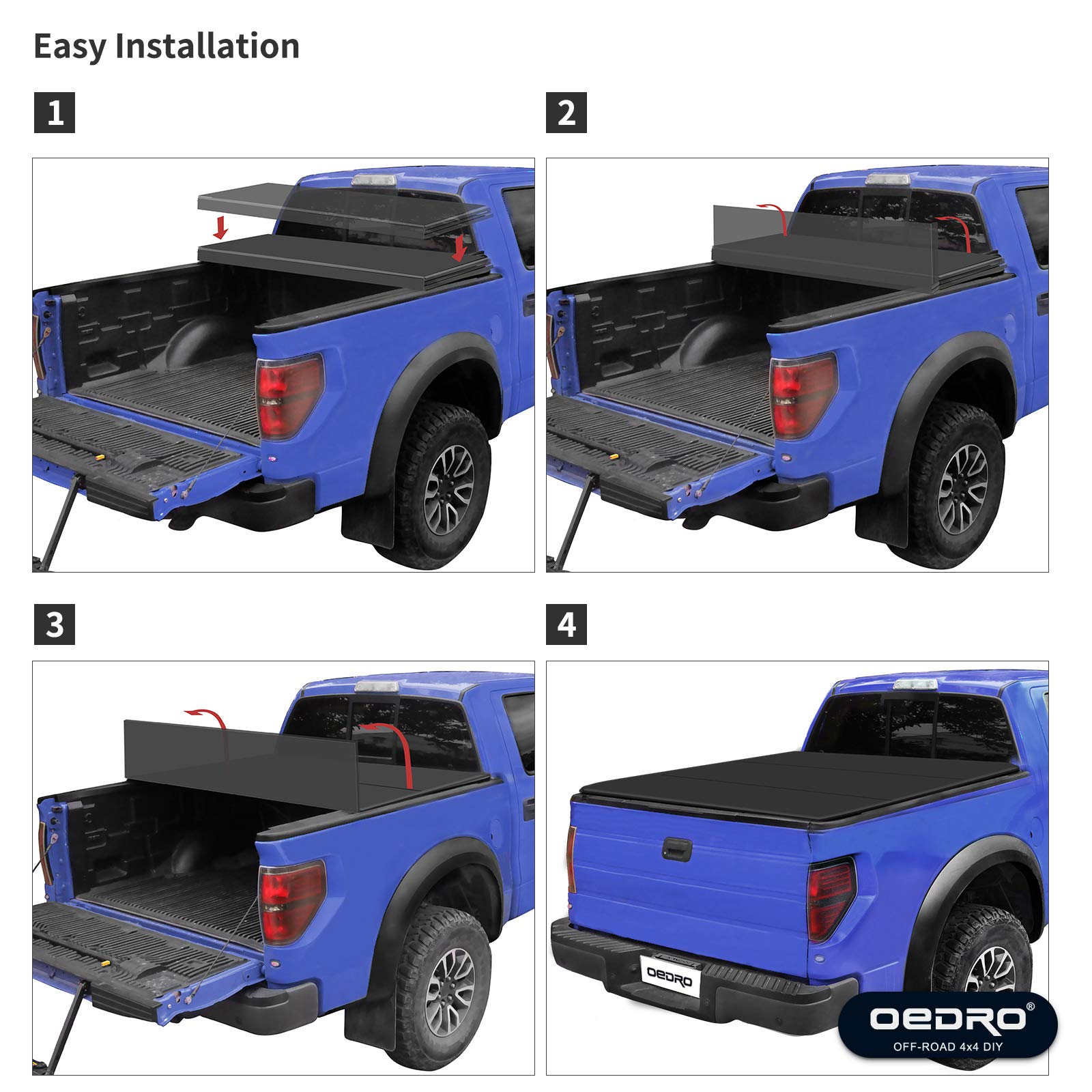 Amazon Com Oedro Upgraded Soft Tri Fold Truck Bed Tonneau Cover Compatible With 2014 2021 Toyota Tundra With 6 5 Feet Bed Fleetside Incl Utility Track Bracket Kit Automotive
