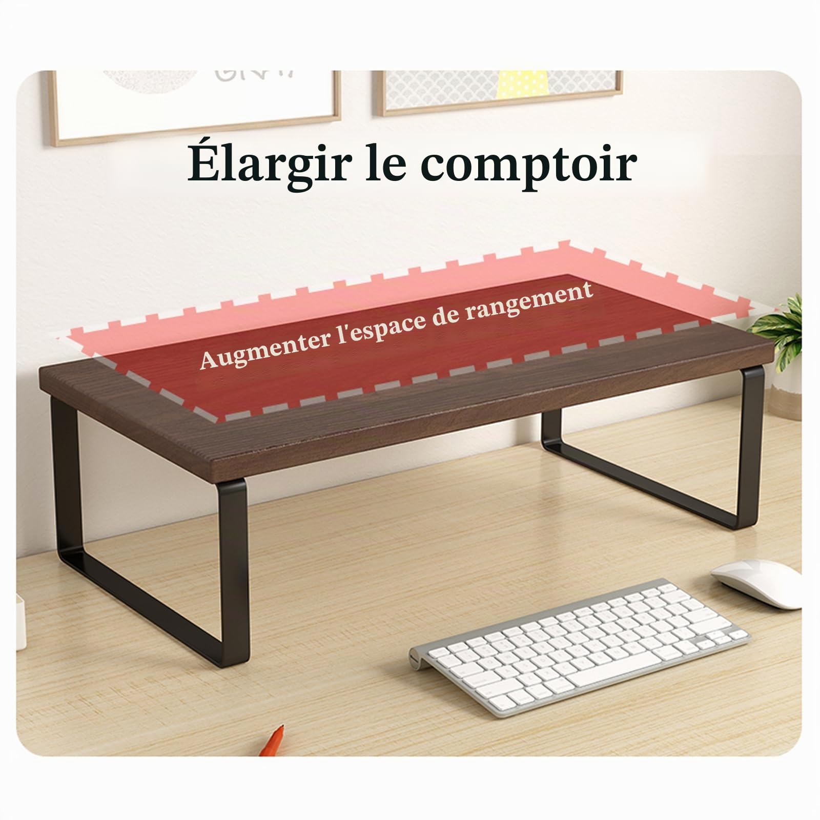 Rehausseur Ecran Pc Bureau,RéHausseur éCran Ordinateur,Support De Moniteur en Bois,Support De Moniteur avec Rangement,Support De Moniteur D'Ordinateur Ergonomique,pour Moniteur De Pc